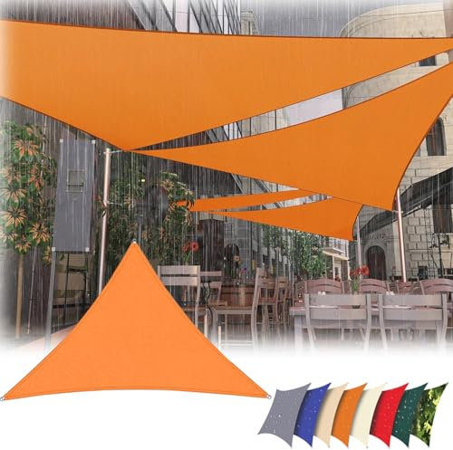 Voile d'ombrage Imperméable Triangulaire 6x7x9m,Toile Ombrage Protection Solaire avec Cordes,UV Blocage Voile de Soleil Abri pour Patio Jardin,Carport,Terrasse,Piscine,Balcon