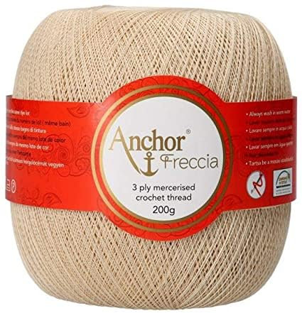 AMANTE NSF DMC ANCHOR FRECCIA Gomitolo 200gr Filo Scozia 6/8/12/16/20 Cotone uncinetto (Ecrù (00387), n° 16)