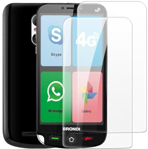 Set 2 Pellicole Protettive in Vetro Temperato Compatibile con Brondi Amico Smartphone 4G, Anti-Graffio, Alta Trasparenza, Facile da Applicare