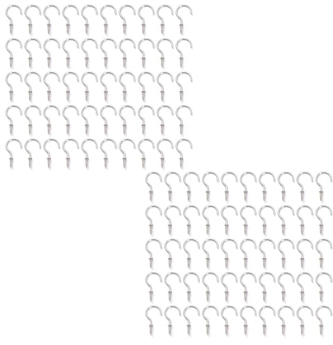 Qsvbeeqj Assortiment de 100 petits crochets à vis ensemble de vis à bois en décoration artistique plafond oeil