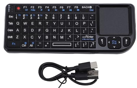 POENVFPO Tastiera Touchpad Wireless Sottile con Retroilluminazione, Compatibile USB Portatile Ricaricabile da 2,4 GHz per Ufficio Domestico, Design Piccolo e Sottile per PC, Laptop,