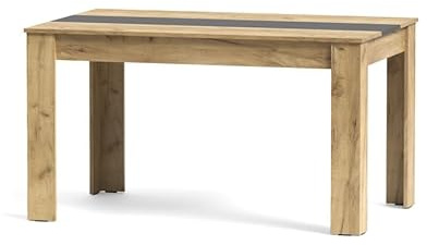 Home Heavenly®Mesa Comedor, Mesa Fija, Modelo Mirko, Acabado con Tablero en Dos Colores: 140 cm (Largo) x 90 cm (Ancho) x 78 cm (Alto) Oak Golden Antracita