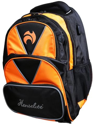 Henselite Lawn Bowls Backpack, Polyester, Holds Four Bowls, 5 Zipped Compartments, Built-in USB Charging Port, 40x37x40cm