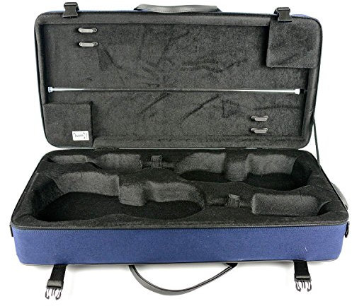 Bam Doppel Etui Für Viola 41cm und Violine 4/4 Größe, Farbe: Navy Blue