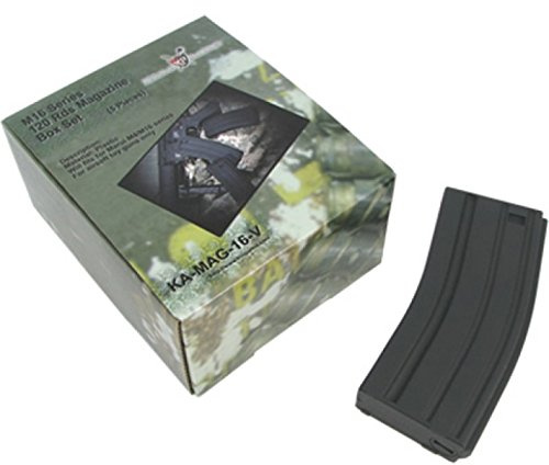 King Arms 120 BBS M4 Aeg Lot de 5 chargeurs, Unisexe, Adulte, Noir, Taille Unique
