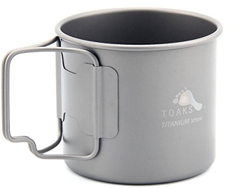 TOAKS Coupe en Titane Ultra-légère pour Camping en Plein air et Pot en Titane (375ml)