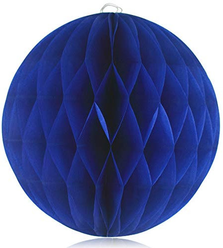 10 Pcs 6 inches PLECUPE Colorful Paper Fans Folding Fan Honeycomb Balls, Paper Balls Tissue Paper Pom Poms Lantern Birthday Wedding Festival Carnival Home Party Supplies Decoration, Dark Blue