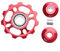 Alomejor Galet de Dérailleur Arrière VTT 11T, Poulie en Alliage d'Aluminium avec Roulement Céramique, Compatible 8-11 Vitesses, Rouge
