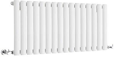 Milano Aruba White Horizontal Single Oval Panel Radiator - 400mm x 1000mm