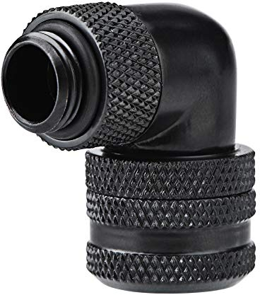 G1 / 4 Gewinde Adapter, Ellenbogen Wasserkühlung Fitting Adapter, Messing 90 Grad Winkeladapter, mit Silikondichtung, für 14MM PC Wasserkühlung - Schwarz