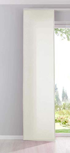Gardinenbox Flächenvorhang Schiebegardine Cationic Blickdicht Leinen Optik Natura seidenmatt, HxB 245x60 cm, Creme Landhaus Stil, 204411