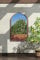 MirrorOutlet GM074 Spiegel, groß, Metall, rustikal, gewölbt, für den Garten, 92 x 61 cm, Braun