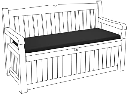 Gardenista Outdoor Bankkissen | wasserbeständig Bankauflage | Stuhlkissen mit abnehmbarem Bezug | Bankpolster Polsterauflage mit Schaumstoffpolsterung | Auflage für Gartenmöbel 128x50x5 (Schwarz)