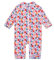 Mazuliso Baby Mädchen Badeanzug UV mit Durchgehendem Front Reißverschluss 3/4-Ärmel(Blume,68-74 cm)