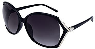 SQUAD Sonnenbrille für Damen, große Größe, modische Sonnenbrille, Dame, 100% Schutz, UV400, 3ew981c1 schwarz glänzend Silber