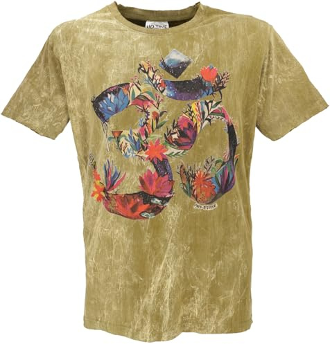 GURU SHOP No Time T-Shirt - Flower Power OM/Massala, Herren, Size:XXL