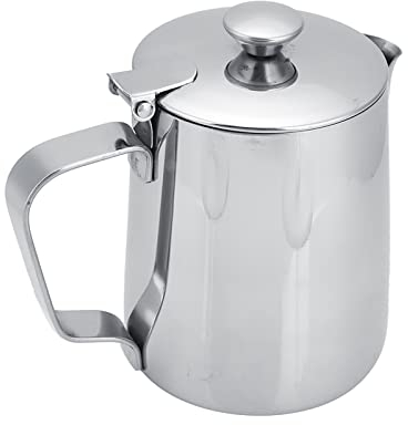 Tazza da caffè in Acciaio Inossidabile Tazza Brocca per Schiuma di Latte Brocca con Coperchio per la Caraffa per Latte in Acciaio Inossidabile Latte Coffee Art Il Beccuccio (350 ml)