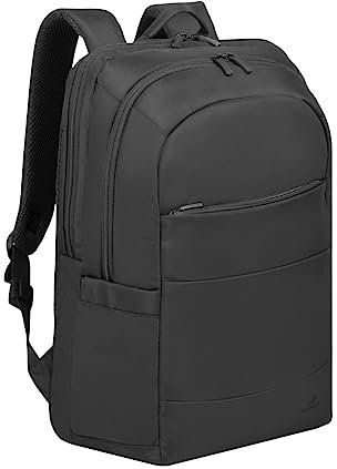 Rivacase Laptop Rucksack 22L bis 17,3 Zoll – 32 x 46,5 x 16 cm – wasserabweisender moderner Tagesrucksack für Männer und Frauen – Urban Backpack für Business, Reisen, Sport, Uni, Schule