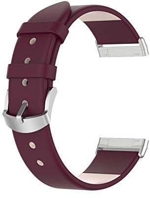 KAREN66 Armband Kompatibel mit Fitbit Versa 4/Versa 3/Sense 2/Sense Armband - Weiches Leder Ersatz Armbänder Uhrenarmband Replacement Wechselarmband Ersatzarmband für Damen Herren (Wine)