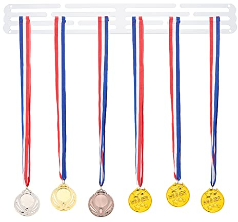AHANDMAKER Medal Hanger Display, weißer leerer Sportmedaillenhalter Rack Wand montierter Medaillenaufhänger Auszeichnungen Dekor Medaillen Rahmen für alle Medaillen