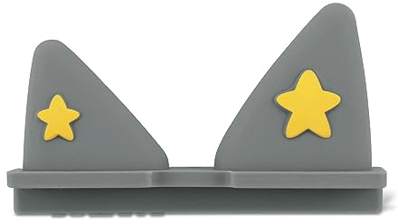 Ersatz Ohren für Toniebox, Ersatzteile für Tonie Lautstärketaste, nur äußere Ohren, mit Gelbes Sternenmuster, 1 Packung, Grau