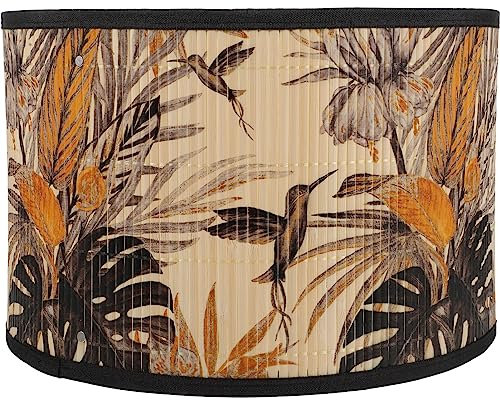 OSALADI Accesorios para el hogar Pantalla de lámpara de malla de madera, pantalla de lámpara de transición en estructura de araña para lámpara de mesa de pie, 30 cm, accesorios vintage bambú y hierro