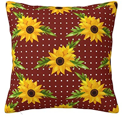 Gelbe Sonnenblumen-Kissenbezüge, doppelseitiges Design, Kissen-Kissenbezug, Dekoration für Zuhause, Couch, Sofa, Auto, Bett, 45,7 x 45,7 cm