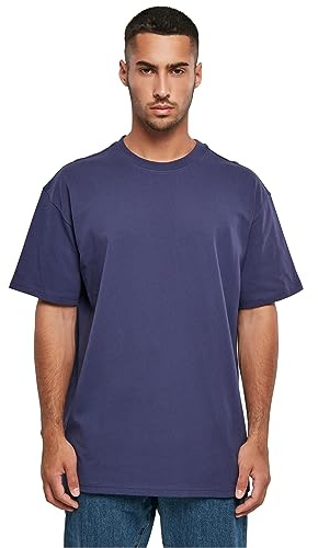 Build Your Brand Herren T-Shirt Heavy Oversize Tee, Basic T-Shirt für Männer, Oversized Fit, Baumwolle, XS, lightnavy