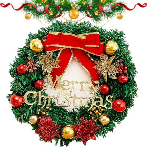 30cm Weihnachtsdeko Kranz Tür,Türkranz Haustür Außen Weihnachten,Weihnachtskranz,Tannengirlande Weihnachten,Weihnachten Girlande,Weihnachtsdeko Kranz,Künstlicher Kranz Weihnachten (C)