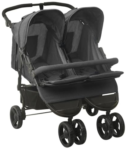 vidaXL Geschwisterwagen Anthrazit Stahl