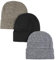 kozinu Unisex Beanie-Mütze für den Winter, weiche Totenkopfmütze, Strickmütze, warme Skimütze für Herren und Damen, 3 Stück, Beigebrown-grau-schwarz-weiß, Einheitsgr��e