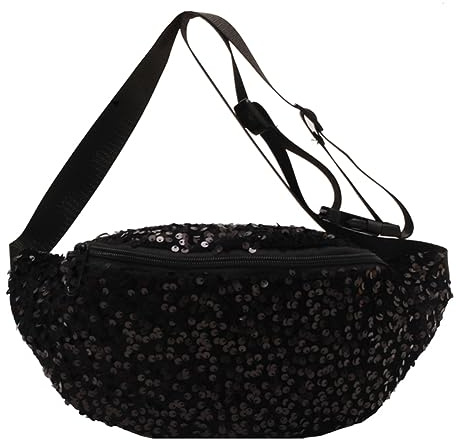 Fiorky – sac à bandoulière en cuir PU pour femmes, sac à bandoulière solide à paillettes, sacs de poitrine à la mode, sangle réglable brillante, sac de transport pour dames