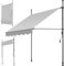 tectake® Klemmmarkise mit Handkurbel, Balkon Markise ohne Bohren, Markise höhenverstellbar, UV-beständig, wasserabweisend, Terrassenüberdachung, Sonnenschutz Terrasse & Balkon, Breite 150 cm -hellgrau