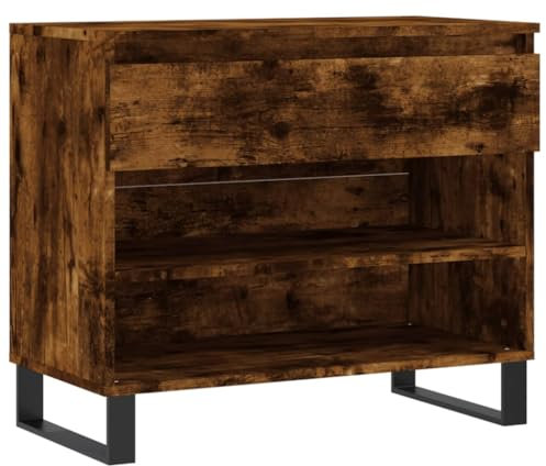 vidaXL Schuhregal Räuchereiche 70x36x60 cm Holzwerkstoff