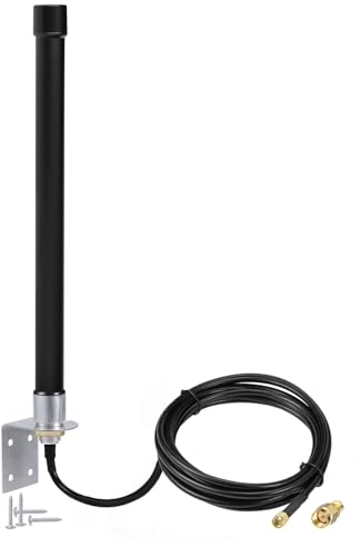 Bingfu Outdoor 4G LTE Antenna Long Range 6dBi SMA/RPSMA Wall Mount Waterproof Fiberglass Antenna with 3 Meter Cable Compatible with 4G LTE Router Gateway Modem Security Camera, Matte Black