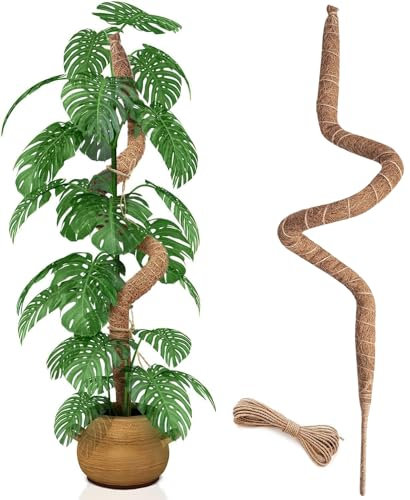 Wekuch Palo di muschio pieghevole da 120 cm per piante, 1 confezione da 120 cm per piante Monstera, pali di muschio alti per piante rampicanti da interni, grande supporto per palo di muschio, pali da