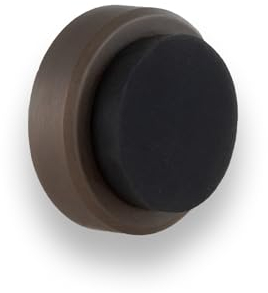 EVI Herrajes | Butée de porte adhésive | Installation murale/poignée | 24 x 14 mm | Taille discrète | Laiton finition rustique | Comprend vis + cheville de serrage | I-205/24-RU