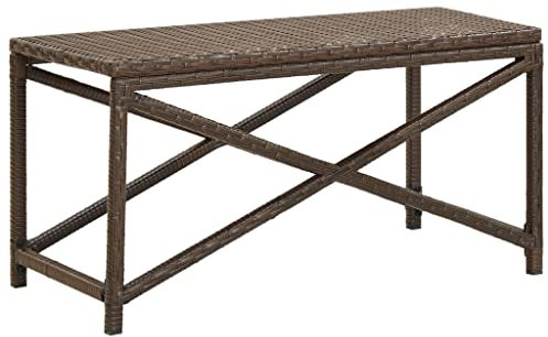 AUUIJKJF Wohnartikel, Gartenbank, 80 cm, Polyrattan, braun, Anzugmöbel