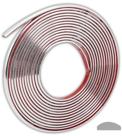 Striscia autoadesiva 3D per bordi da parete, colore argento, nastro decorativo per soffitto/angoli/specchi/mobili/porta/armadio/casa e decorazione auto (1,2 cm x 5 m)