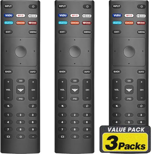 Ersatz-Fernbedienung für alle VIZIO Smart-TV-Fernbedienungen, kompatibel mit VIZIO HD LCD 4K UHD HDR Smart TVs, 3 Stück