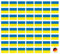 Samunshi® Autoaufkleber Ukraine Autosticker 55 Flaggen Set je 3cm breit | Länderflaggen Länderfahnen | Wohnmobil Fahrrad Auto Motorrad