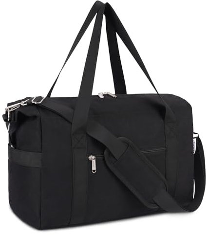 Narwey Ryanair Handgepäck 40x20x25 Ryanair Handgepäck 40x30x20 Kleine Reisetasche Damen Sporttasche Weekender Gym Travel Bag für Damen Herren 20L (Schwarz)