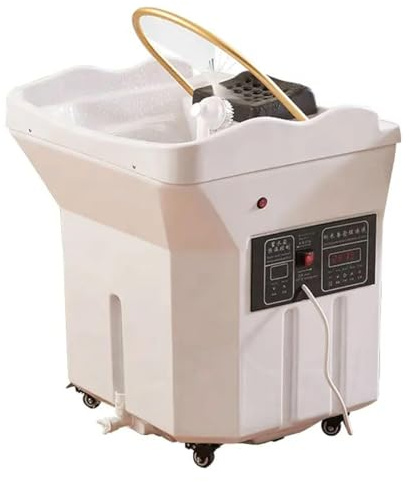 Bassin de shampoing commercial Head Spa, bassin de lit de shampoing de massage portable, machine à laver les cheveux professionnelle mobile avec circulation d'eau, avec fumigation et chauffe-eau
