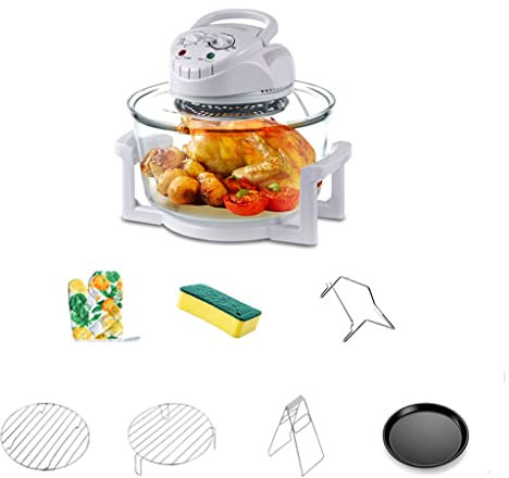 Freidora de aire doméstica freidora eléctrica sin aceite de gran capacidad horno de ondas de luz multifunción freidora de calentamiento completamente automática electrodomésticos de cocina (blanco