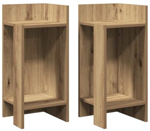 vidaXL Beistelltische 2 STK. mit Ablage Artisan-Eiche 25,5x27x60 cm, Akzenttisch, Lampentisch, Kleiner Tisch, Sofatisch, Wohnzimmertisch, Ecktisch
