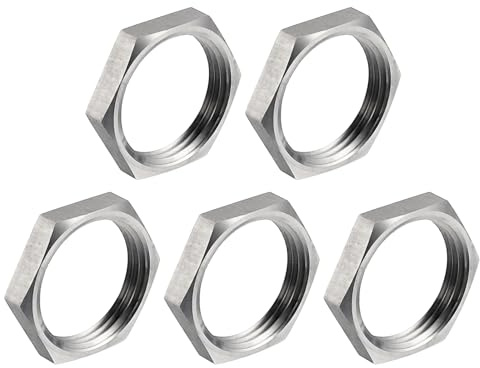 QUARKZMAN 5 Stück Gussrohrarmatur Sechskantmutter, 304 Edelstahl Sechskantmutter NPT 3/4 weibliches Gewinde für Sanitärinstallationen, Wasserbesen und Unterreiniger