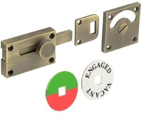 Antique Brass Indicator Lock for Enhanced Privacy - Sliding Bathroom Toilet Door Bolt