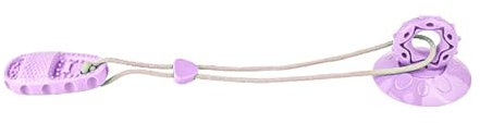 Jouet à Mâcher pour Chien avec Ventouse Puissante – Jouet Indestructible en TPR – 3 Couleurs (Bleu/Vert/Violet) – pour Occupation et Nettoyage des Dents (Pourpre)
