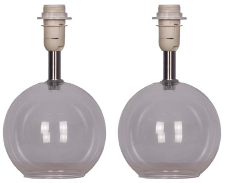 firstchoicelighting Buck - Glass Table Lamp Bases Only Twin Pack