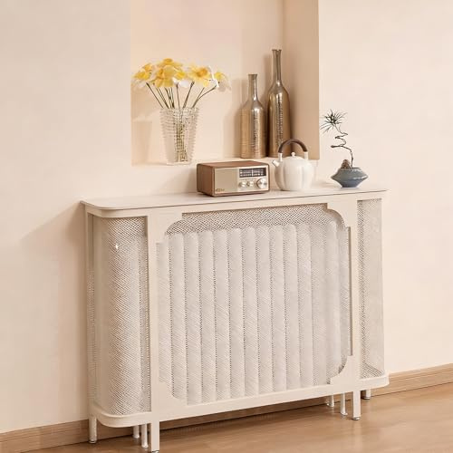 YCCYHQ Cache Radiateur Décoratif avec Pieds Réglables pour la Maison, Le Salon, la Chambre à Coucher(White,100cm/39.4in)
